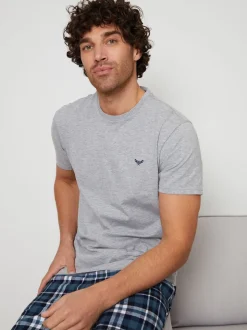 Threadbare Lot de 2 Ensemble Pyjamas T-shirt Manches courtes et Pantalons Carreaux Outlet