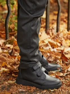 Toezone Levi Garçons Rip Tape Noir Ankle Bottes with Toe Bumper Sale