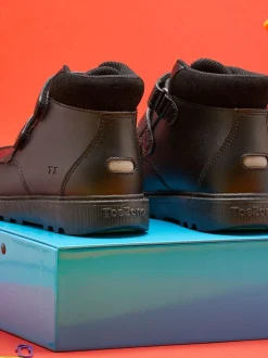 Toezone Levi Garçons Rip Tape Noir Ankle Bottes with Toe Bumper Sale