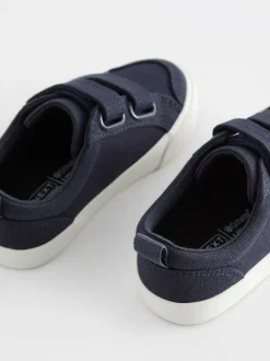 Next Toile bleue - Baskets à deux lanières à fermeture tactile Clearance