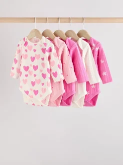 Next Étoile rose - Lot de 5 bodies à manches longues pour bébé Hot