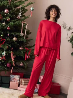 Next Étoile rouge - Pyjama à manches longues doux cœur Clearance