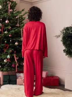 Next Étoile rouge - Pyjama à manches longues doux cœur Clearance