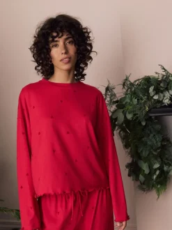 Next Étoile rouge - Pyjama à manches longues doux cœur Clearance