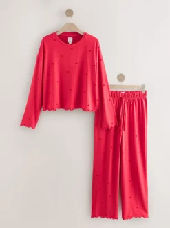 Next Étoile rouge - Pyjama à manches longues doux cœur Clearance