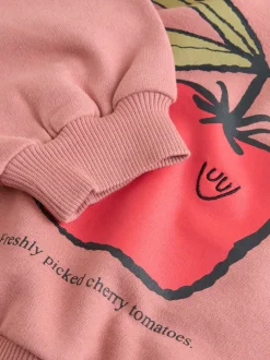 Next - Ensemble Sweat-shirt et jogging Coupe ballon (3mois -7ans) Tomate Rose/Marron Sale