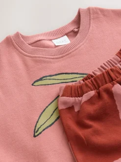 Next - Ensemble Sweat-shirt et jogging Coupe ballon (3mois -7ans) Tomate Rose/Marron Sale