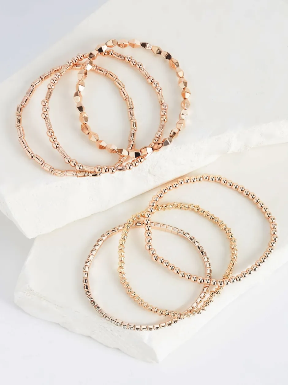 Next Ton d'or de rose - Lot de bracelets extensibles scintillants