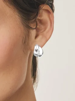 Next Tonalité argentée - Boucles d'oreilles Bouton Best