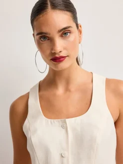 Next Tonalité argentée - Boucles d’oreilles créoles surdimensionnées Clearance