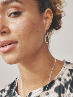 Next Tonalité argentée - Boucles d’oreilles cercle ouvert avec détail scintillant