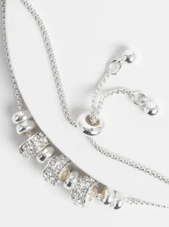 Next Tonalité argentée - Bracelet pully scintillant avec maïs soufflé perlé Discount