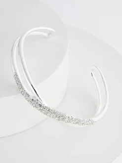 Next Tonalité argentée - Bracelet manchette Twist Sparkle New