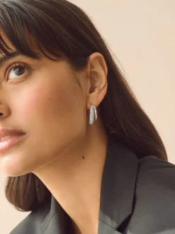 Next Tonalité argentée - Créoles doubles scintillantes Best