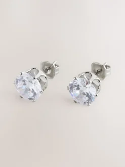 Next Tonalité argentée - Grands clous d'oreilles en zircon cubique Online