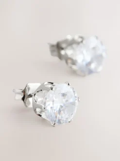 Next Tonalité argentée - Grands clous d'oreilles en zircon cubique Online