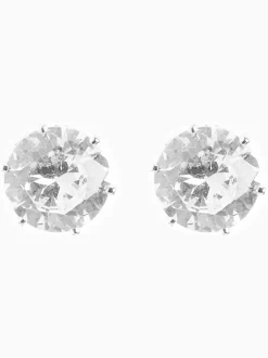 Next Tonalité argentée - Grands clous d'oreilles en zircon cubique Online