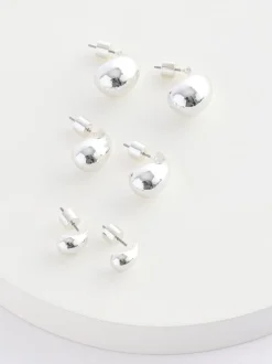 Next Tonalité argentée - Lot de boucles d’oreilles en forme de goutte d’eau 3 Outlet