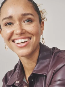 Next Tonalité d'or - Boucles d’oreilles cercle ouvert avec détail scintillant New