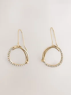 Next Tonalité d'or - Boucles d’oreilles cercle ouvert avec détail scintillant New