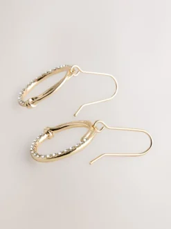 Next Tonalité d'or - Boucles d’oreilles cercle ouvert avec détail scintillant New