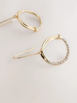 Next Tonalité d'or - Boucles d’oreilles cercle ouvert avec détail scintillant New