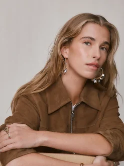 Next Tonalité d'or - Boucles d’oreilles créoles à breloque enveloppantes Online