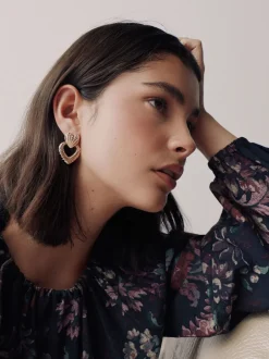 Next Tonalité d'or - Boucles d’oreilles Cœur Statement Clearance