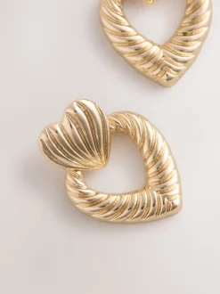 Next Tonalité d'or - Boucles d’oreilles Cœur Statement Clearance