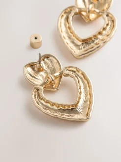 Next Tonalité d'or - Boucles d’oreilles Cœur Statement Clearance