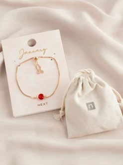 Next Tonalité d'or - Bracelet Birthstone à nœud coulissant Hot