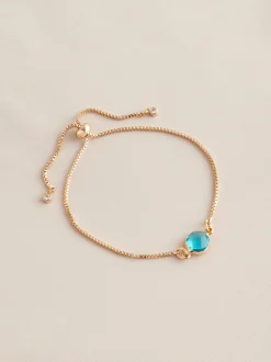 Next Tonalité d'or - Bracelet Birthstone à nœud coulissant Hot