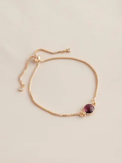 Next Tonalité d'or - Bracelet Birthstone à nœud coulissant Hot