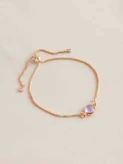 Next Tonalité d'or - Bracelet Birthstone à nœud coulissant Hot