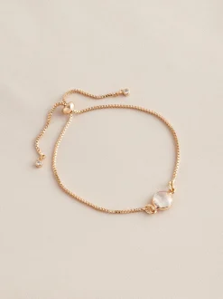 Next Tonalité d'or - Bracelet Birthstone à nœud coulissant Hot