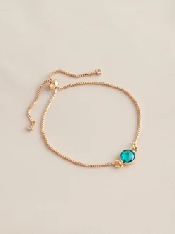Next Tonalité d'or - Bracelet Birthstone à nœud coulissant Hot