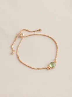 Next Tonalité d'or - Bracelet Birthstone à nœud coulissant Hot