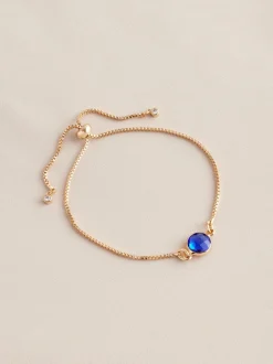 Next Tonalité d'or - Bracelet Birthstone à nœud coulissant Hot