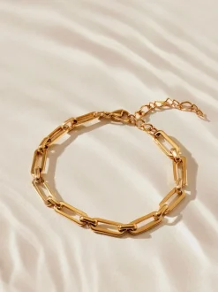 Next Tonalité d'or - Bracelet en acier inoxydable avec chaîne de trombones Hot
