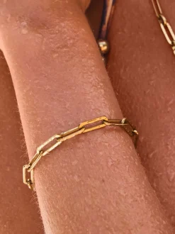 Next Tonalité d'or - Bracelet en acier inoxydable avec chaîne de trombones Hot