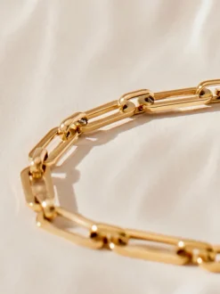 Next Tonalité d'or - Bracelet en acier inoxydable avec chaîne de trombones Hot