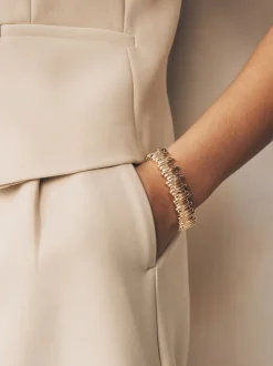 Next Tonalité d'or - Bracelet extensible à crêtes