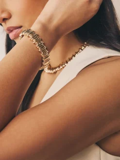 Next Tonalité d'or - Bracelet extensible à crêtes