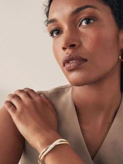 Next Tonalité d'or - Bracelet manchette Twist Sparkle Hot