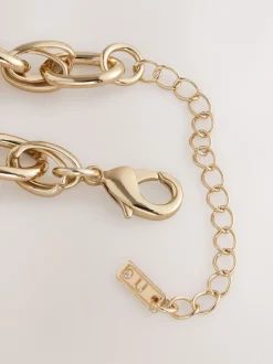 Next Tonalité d'or - Collier à double maillons et grosse chaîne New