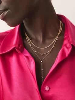 Next Tonalité d'or - Collier à gouttes superposées avec détails scintillants Discount
