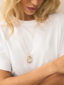 Next Tonalité d'or - Collier à pendentif cercle entrelacé