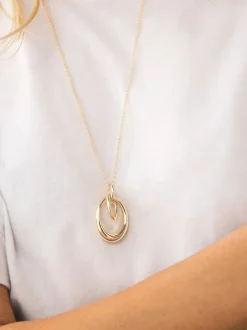 Next Tonalité d'or - Collier à pendentif cercle entrelacé