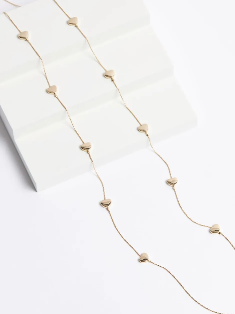 Next Tonalité d'or - Collier Corde Long Coeur Hot