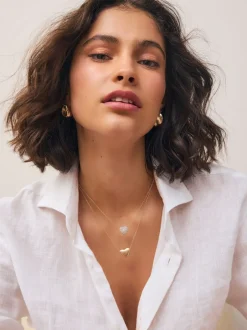 Next Tonalité d'or - Collier cœur pavé à deux rangs Online